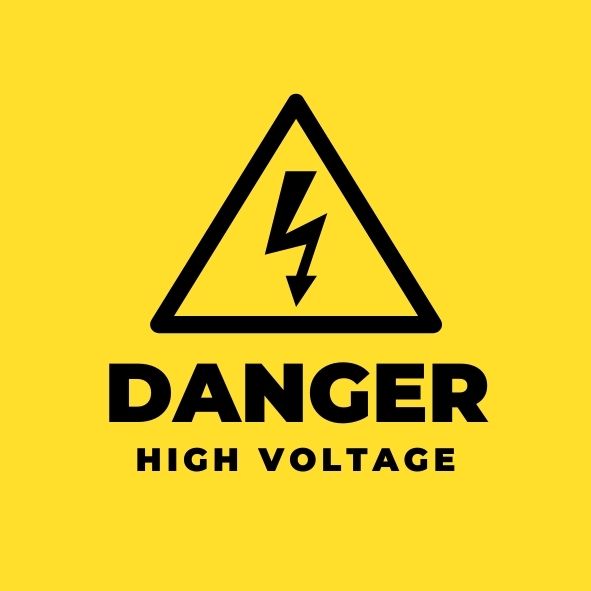 Yellow and Black Danger High Voltage